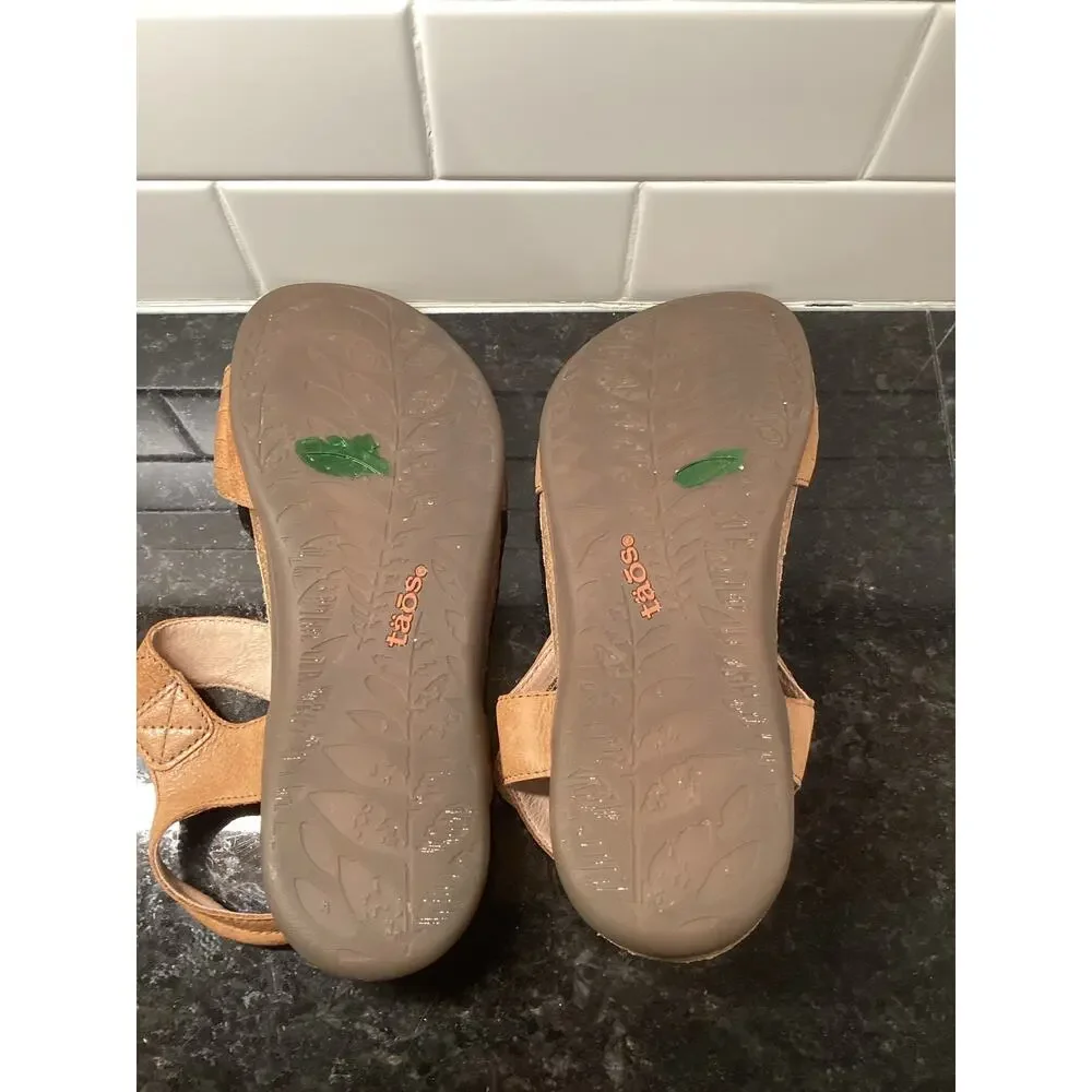 Taos Pioneer Women’s Leather Ankle Strap Slingback Sandals Brown Size 9 - Picture 9 of 10